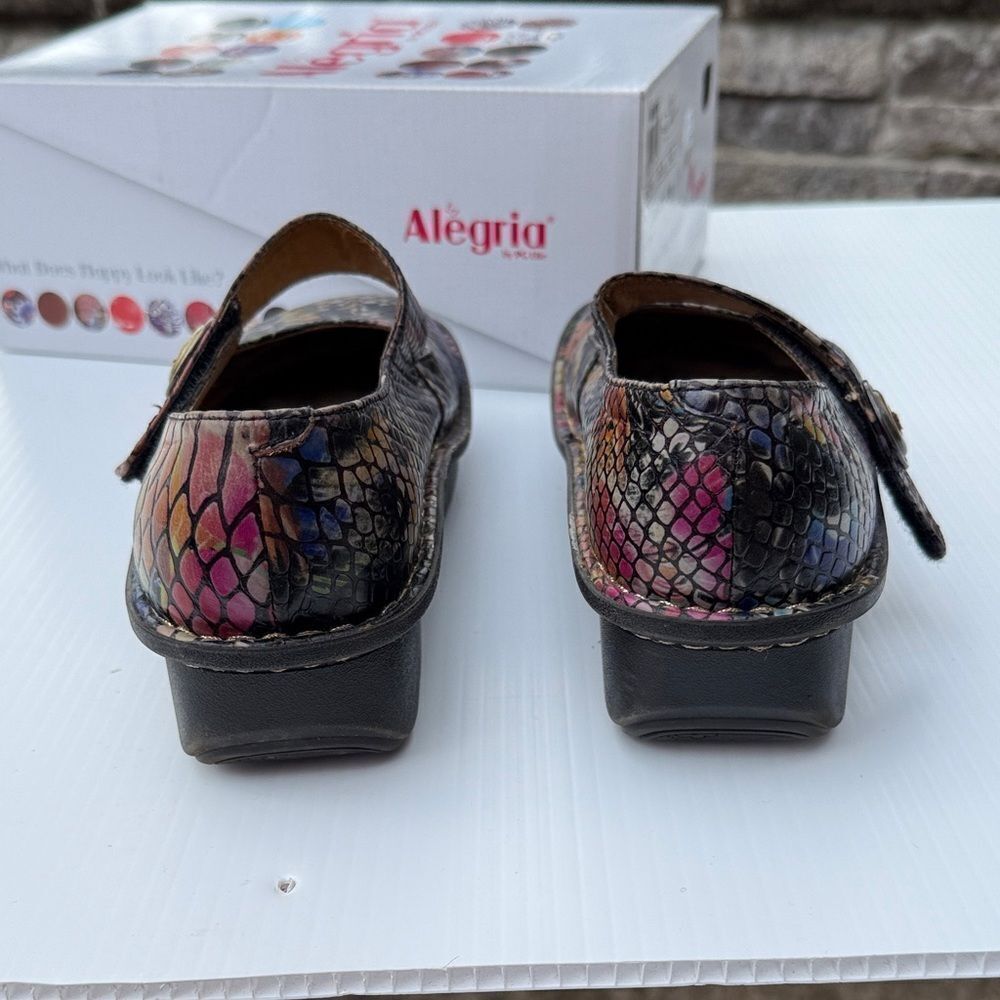 Alegria Paloma Mary Jane Purple Multi Snake Shoes size 38 - Picture 5 of 8